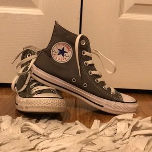 Grey high top converse
